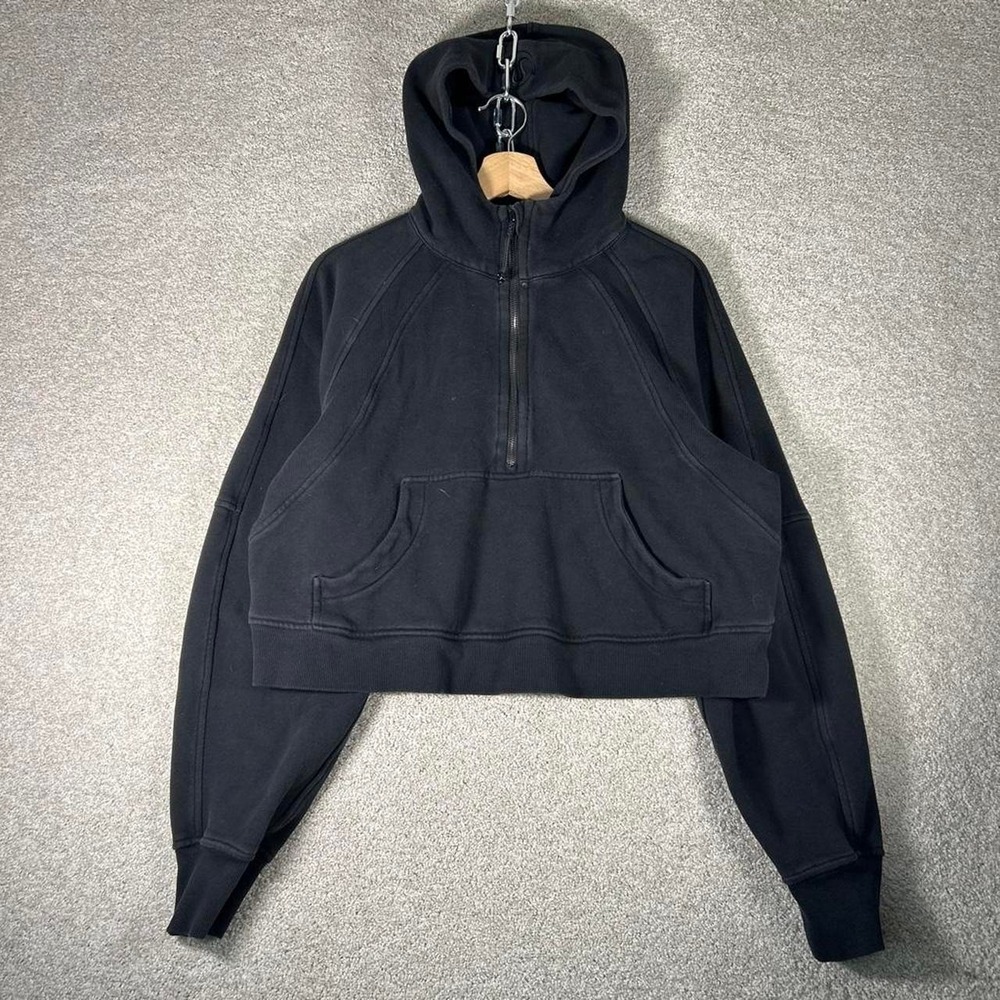 Women's Lululemon black 1/2 zip scuba hoodie sweatshirt Size M/L